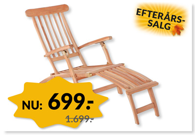 KØLN TEAK DÆKSTOL - SOMMERUDSALG